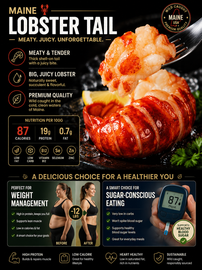 Premium Maine Wild-Caught Lobster Tail – Tender & High Protein-Zane