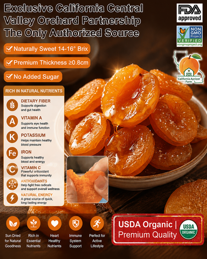 Premium California Dried Apricots – Naturally, Organic Healthy Snack with No Added Sugar-Zane
