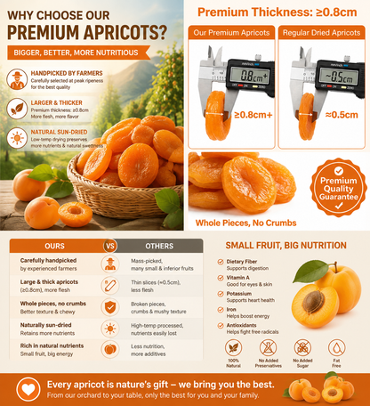 Premium California Dried Apricots – Naturally, Organic Healthy Snack with No Added Sugar-Zane