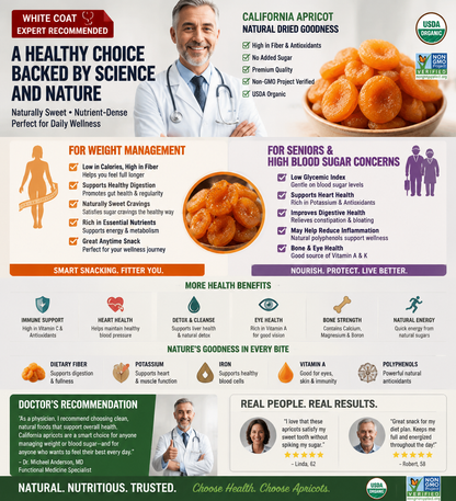 Premium California Dried Apricots – Naturally, Organic Healthy Snack with No Added Sugar-Zane