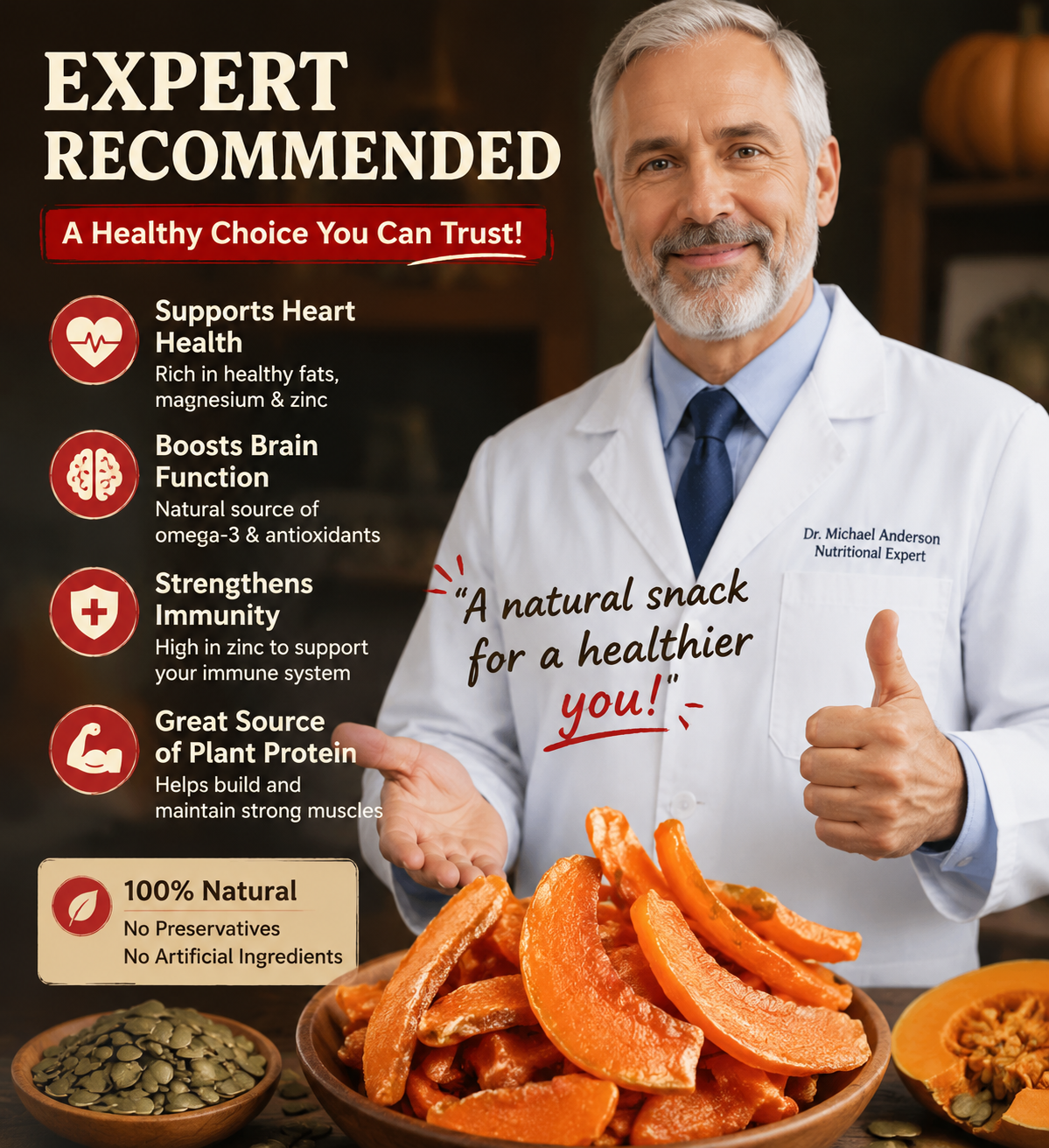 Premium Roasted Pumpkin Snack – Naturally Sweet, Crunchy & Made for Healthy Daily Moments-OKN