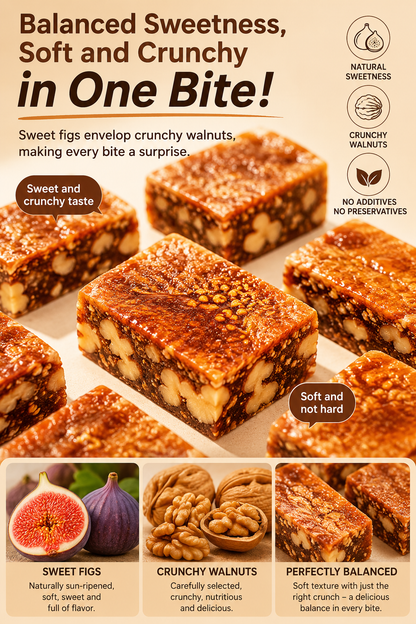 Premium Fig & Walnut Energy Bars - 100% Natural Superfood Snack-Zane