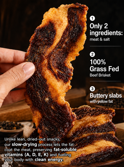 100% Grass-Fed Beef Brisket Snack | High Protein Low Carb Meat Snack for Everyday Energy-Zane