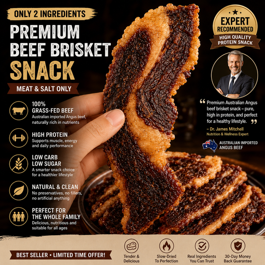 100% Grass-Fed Beef Brisket Snack | High Protein Low Carb Meat Snack for Everyday Energy-Zane