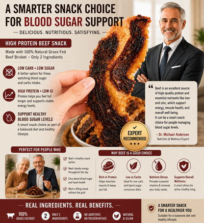 100% Grass-Fed Beef Brisket Snack | High Protein Low Carb Meat Snack for Everyday Energy-Zane