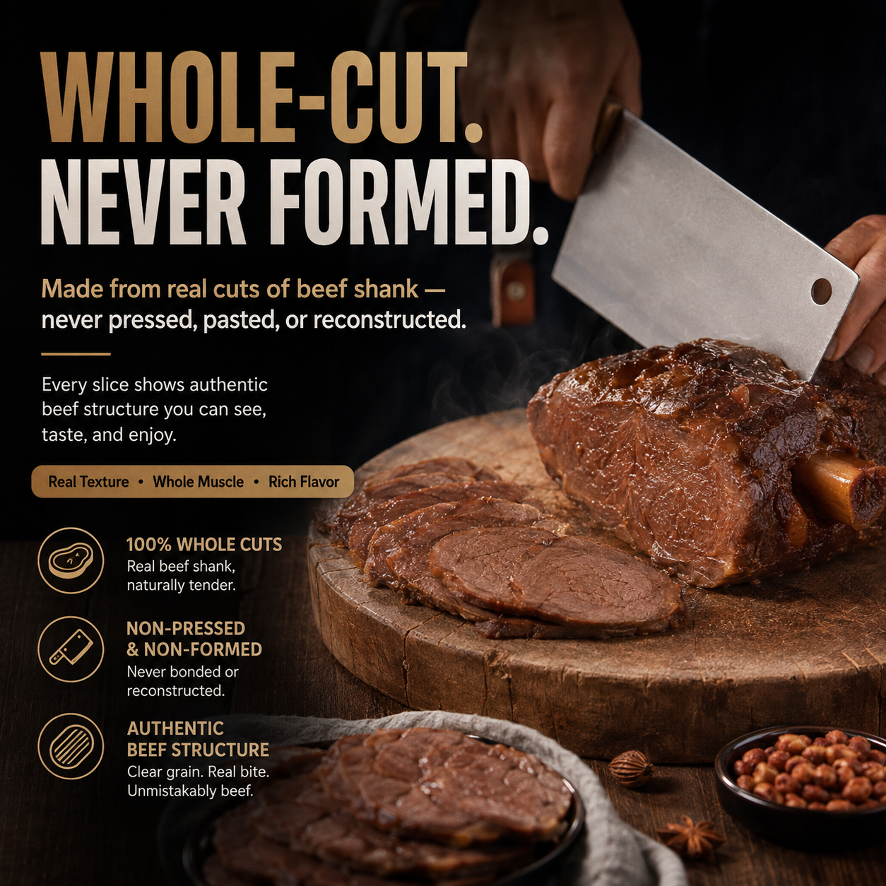 Premium Australian Angus Beef Shank – Tender High Protein Meat Snack-Zane