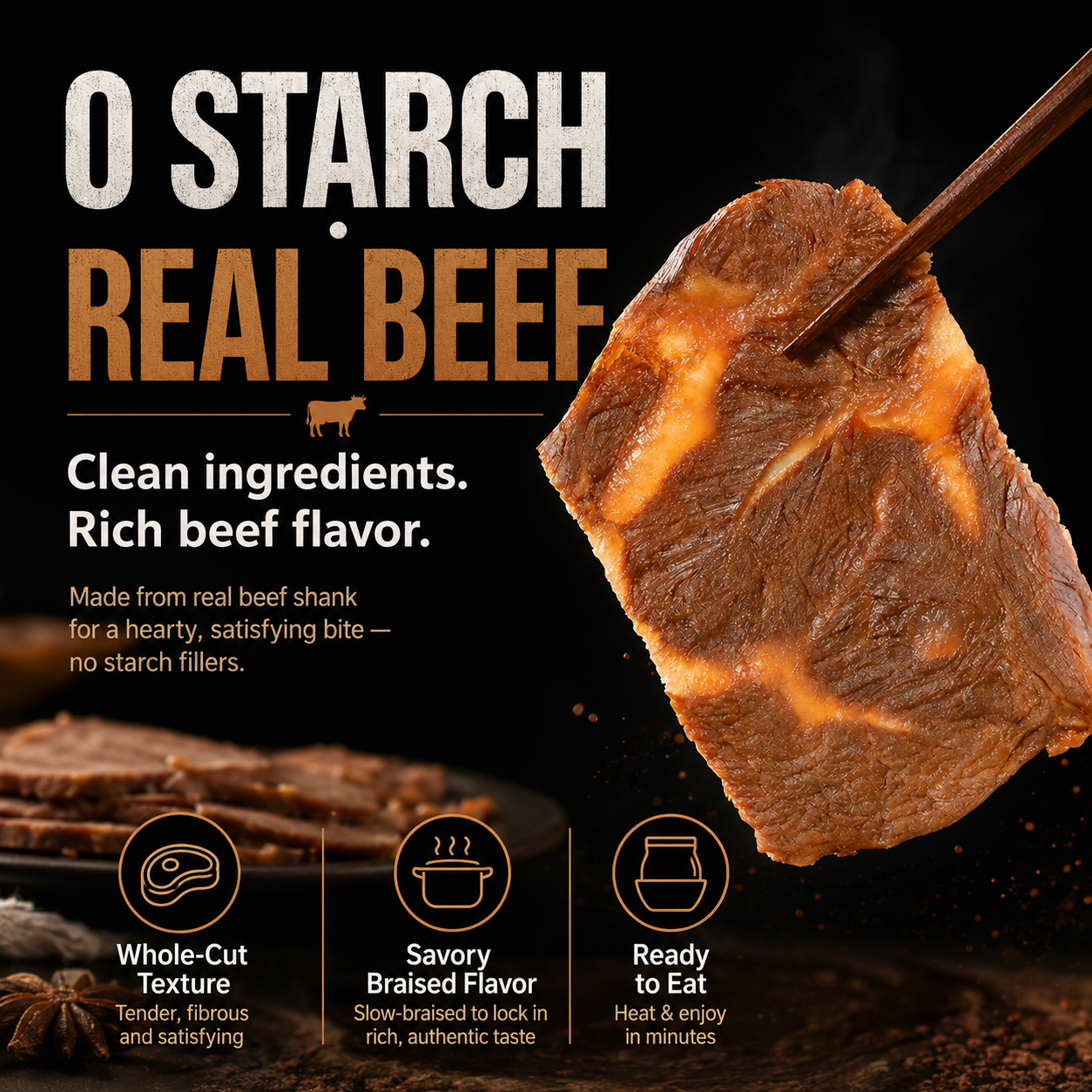 Premium Australian Angus Beef Shank – Tender High Protein Meat Snack-Zane
