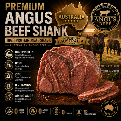 Premium Australian Angus Beef Shank – Tender High Protein Meat Snack-Zane